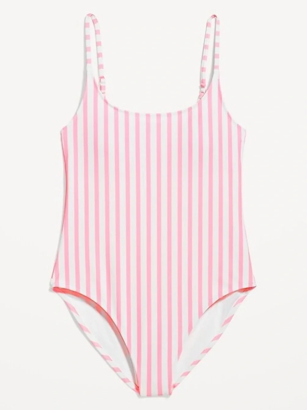 Old Navy Pink & White Striped Scoop One-Piece Swimsuit